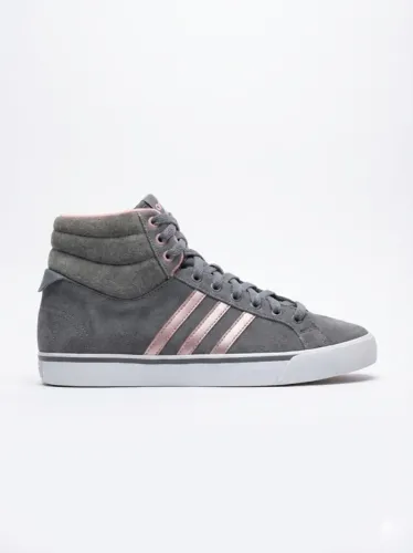 Tênis adidas neo park st mid feminino - camurça cinza e rose gold