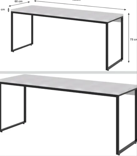 Mesa Dynamica Diretor 180x60x75cm Branco Chess/Est.preta