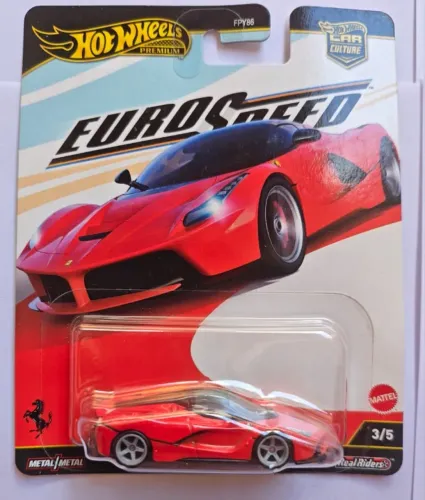 Hot Wheels Premium Ferrari LaFerrari Euro Speed 3/5 1/64 - Novo Lacrado