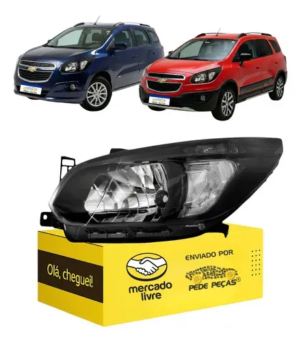 Farol Spin 2013 2014 2015 2016 2017 2018 Masc Negra Esquerdo Esquerdo/motorista