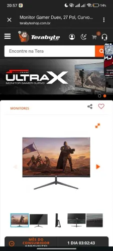 Monitor gamer duex curvo 27 polegadas 240hz