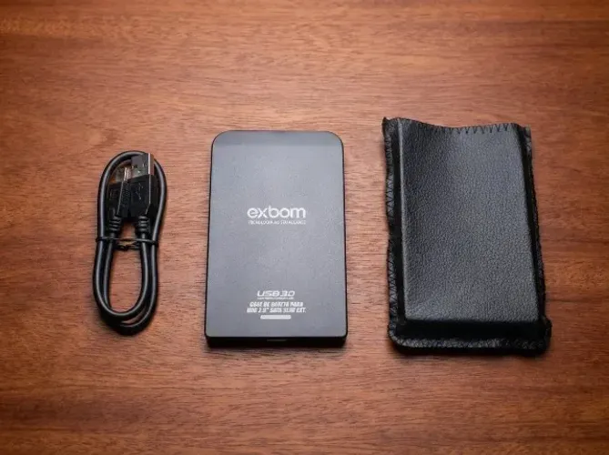 HD Externo 1TB Toshiba + Case Exbom USB 3.0 + Capa protetora