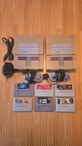 KIT 2 Super Nintendo FAT + 2 controles + 6 jogos (Leia a descrição)