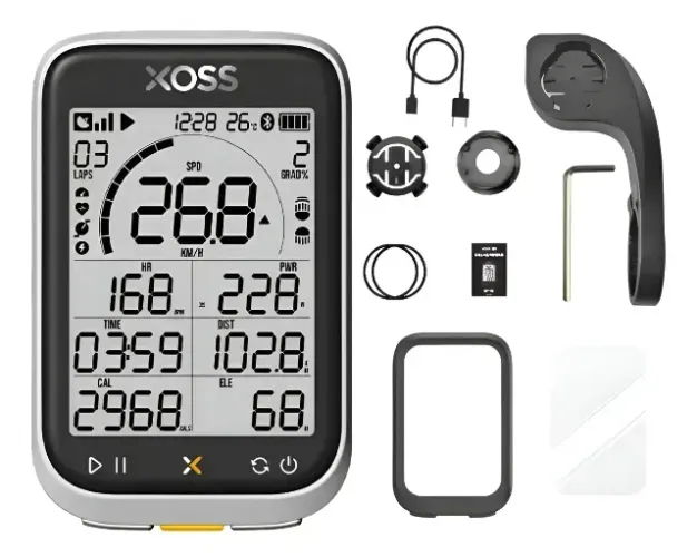 Ciclocomputador GPS XOSS G3 + PLUS, Tela 2,8" IP67, ANT + ODÔMETRO