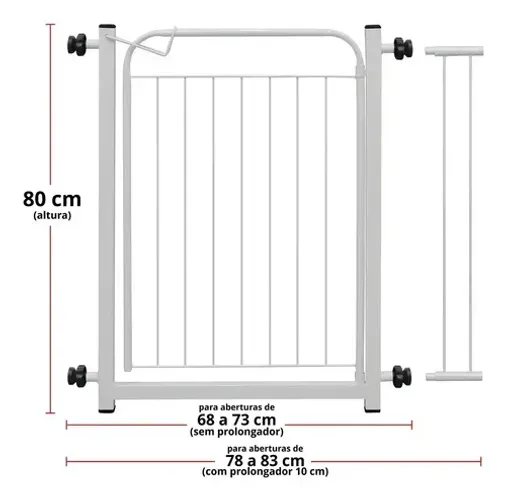 Grade De Porta Pet Aramado Branco Açomix Aço Carbono 80cm Al (Usado)