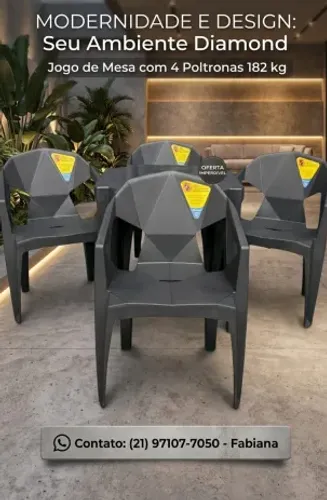 Mesa e poltronas 3D