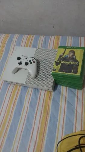 Xbox One S 1TB Branco + Controle Original + 6 Jogos Físicos - Entrego Hoje