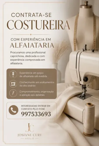 Vaga para costureira