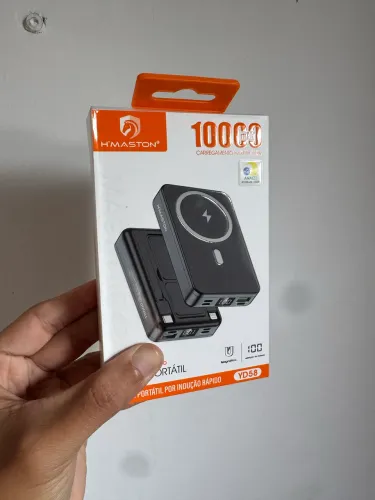 Carregador portátil Hmaston 10.000 por indução e cabo NOVO