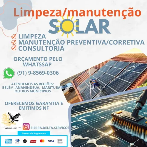 Limpeza de placa solar