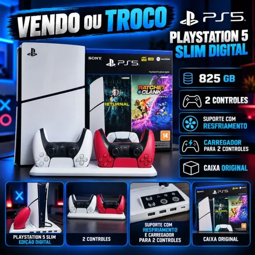Vendo ou troco playstation 5 slim 825G digital