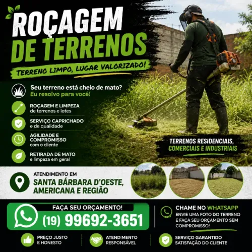 Roçagem de terrenos e lotes