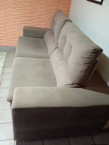 Sofá grande em Suede 