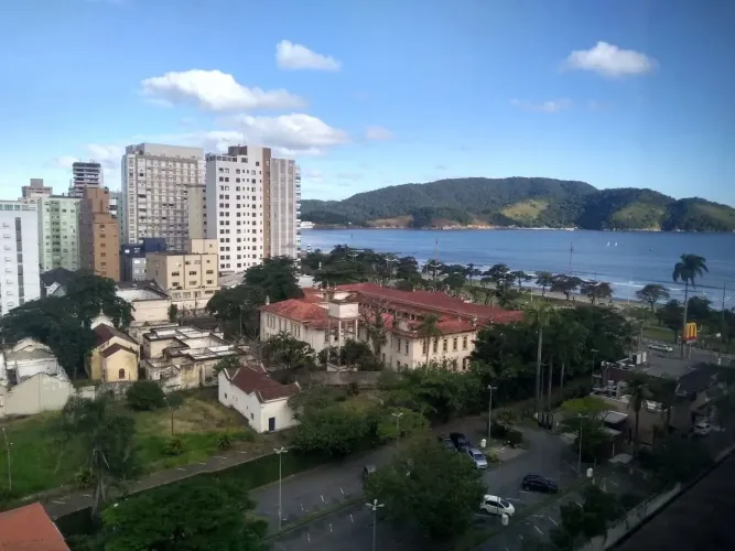 Apartamento 1 dormitório para locação mobiliado com vista mar Aparecida Santos SP
