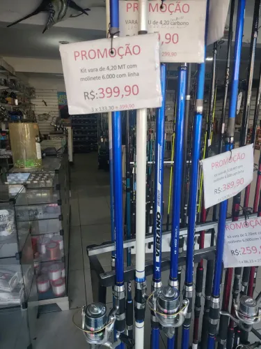Kit pesca 4.20 completa com molinete com linha 
