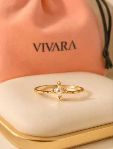 Anel Dengosa Em Ouro Amarelo 18k Com Pérola E Diamantes