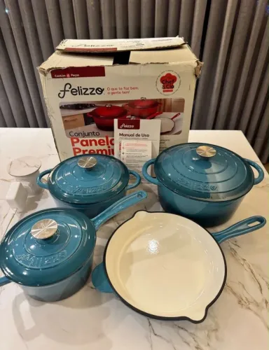 Kit de Panelas Ferro Fundido- 20 Peças | Novo na Caixa