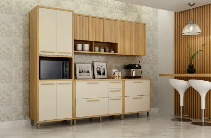 Móveis de Cozinha em MDP/MDF com Acabamento UV e Design Funcional