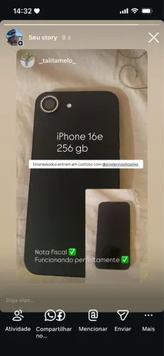 iPhone 16e 256gb cor preta