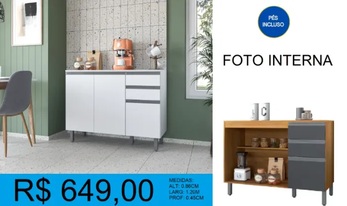 Balcão - 1.20M - compre hoje e receba em até 72 horas 