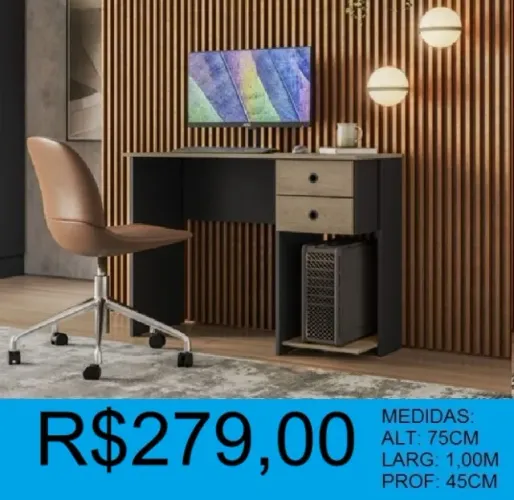 Mesa escrivaninha super moderna - Entrega e montagem grátis