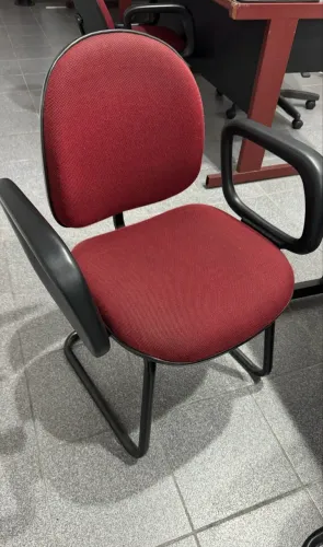 Conjunto de Cadeira Diretor Fixa Interlocutor com braços para Escritório
