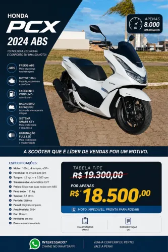Moto Honda PCX 2024 automática