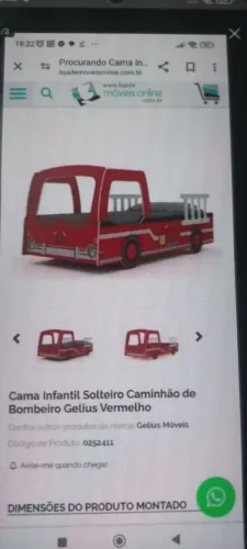 Vendo nova cama bombeiro MDF menino cabe colchão de solteiro
