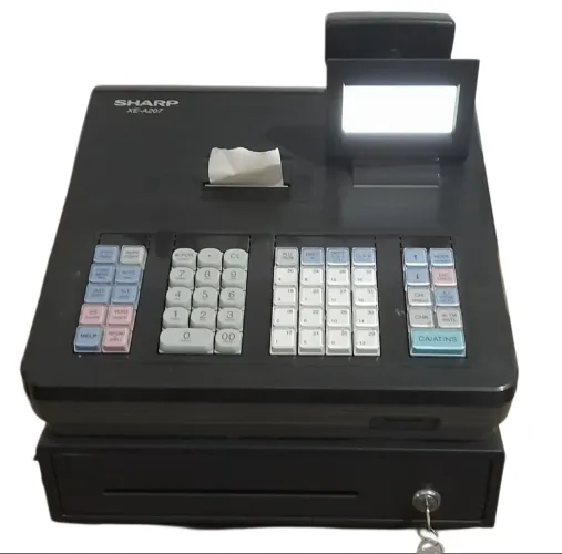 CAIXA REGISTRADORA PAGAMENTOS SHARP XE A207 - SUPERMERCADOS FEIRAS LIVRE AÇOUGUE PADARIA.