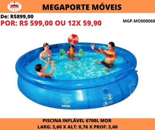 Piscina Inflável 6700L Mor