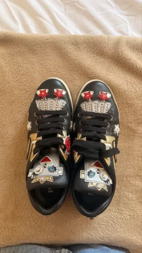 tênis prada edição limitada original preto 38 prada robot applique platform sneakers