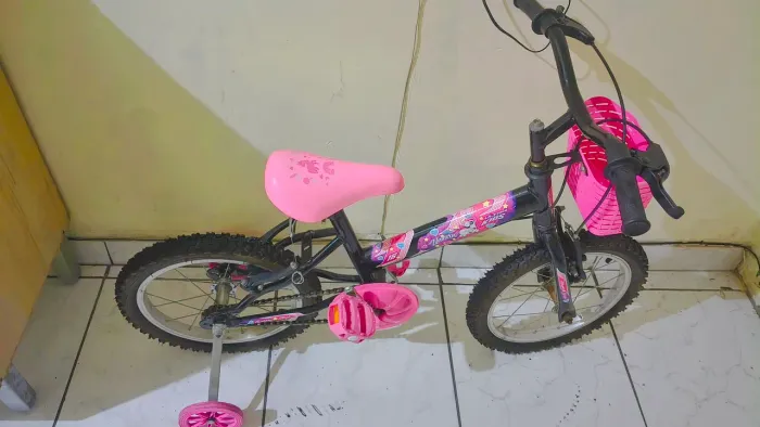 Bicicleta infantil aro 16 com rodinha para presente 