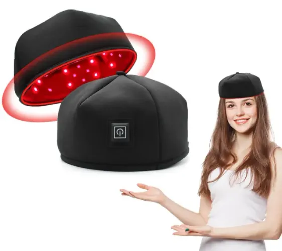 Touca de Terapia de Luz Vermelha + Infravermelha + Sem-fio
