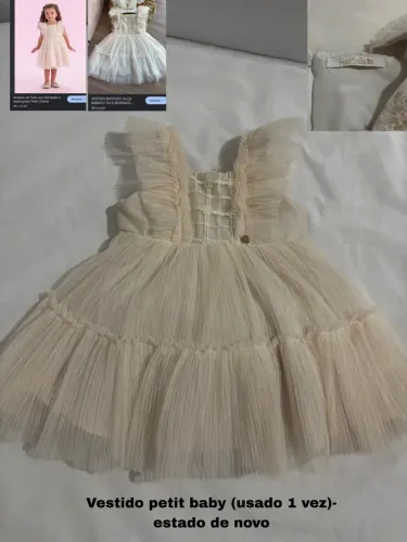 kit 4 vestidos 8/12 meses semi novos + brinde ( preço do produto novo nas fotos) 
