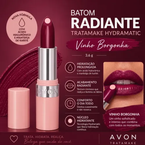 Batom Radiante Avon Tratamake Vinho Borgonha