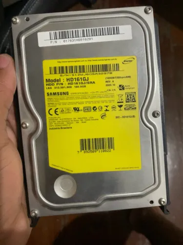 HD Samsung 160GB SATA 7200RPM Funcionando 100% + Suporte para SSD/HD