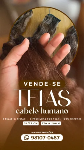 TELAS CABELO HUMANO (3 telas com tic tac)