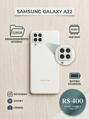 Samsung A22 , acompanha carregador, caixa e nota fiscal