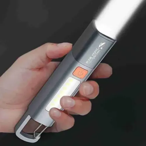 Mini Lanterna Led Recarregável Com Gancho Camping USB