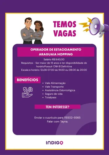 Atendente de Estacionamento - Shopping Araguaia