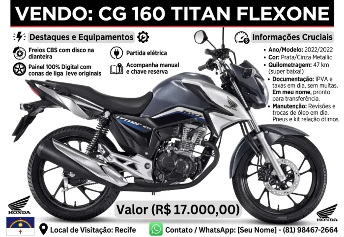 Vendo moto CG 160 Titan