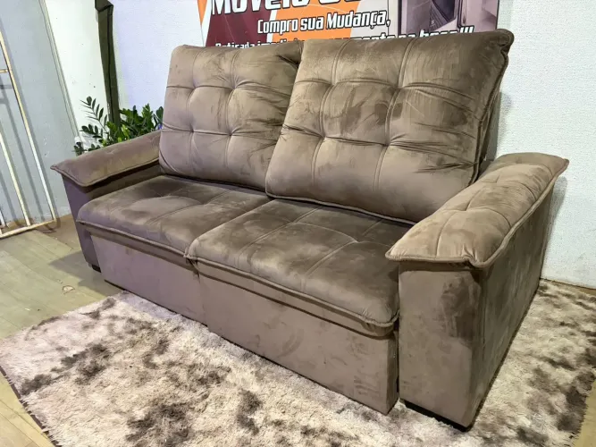Sofa retrátil e reclinável SEMI NOVO Possui 2.84 por 1.70 ((ENTREGO GRATIS))