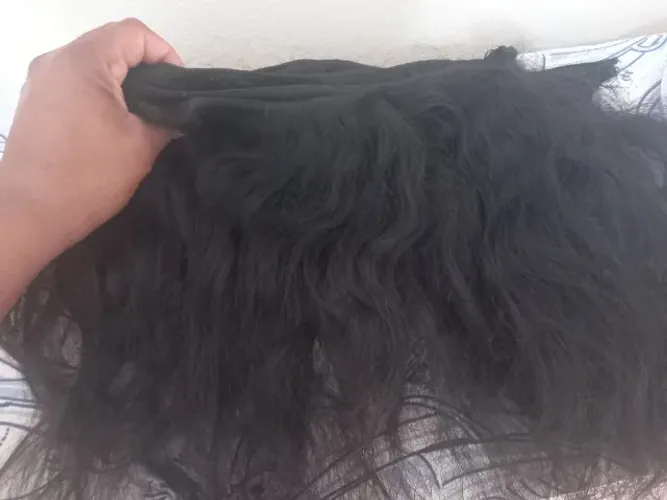 Cabelo humano ondulado em tela + Top clousure