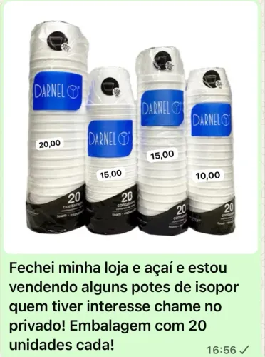 Potes térmicos descartáveis Darnel