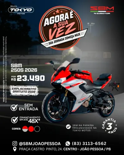 SBM 250s 2027 ABS - Financie 100% Sem Entrada em até 48x   