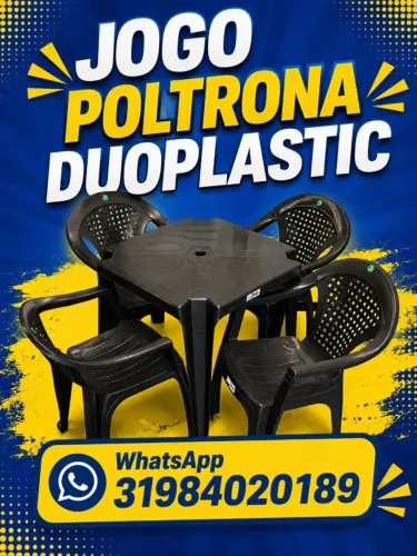 Mesa com 04 Poltronas testadas em 152kg.