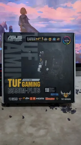 Placa-Mãe Asus TUF Gaming B550M-PLUS, AM4 (Nunca Usado)