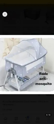 Berço portátil usado uma vez.