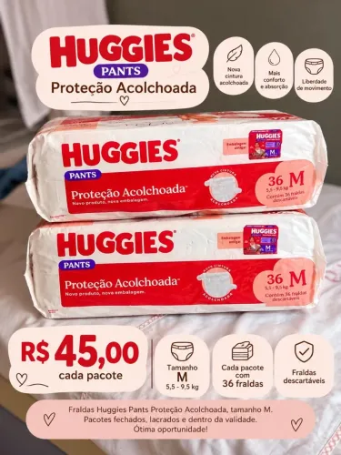 FRALDAS HUGGIES PANTS - TAMANHO M