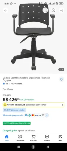 Cadeira Ergonômica giratória